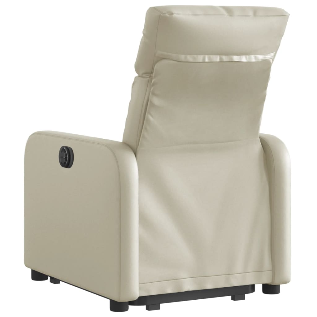 vidaXL Fauteuil inclinable électrique crème similicuir