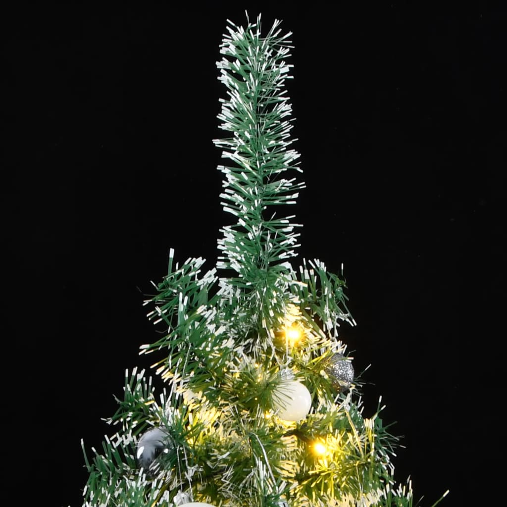 vidaXL Sapin de Noël artificiel 300 LED&boules&neige floquée 210 cm