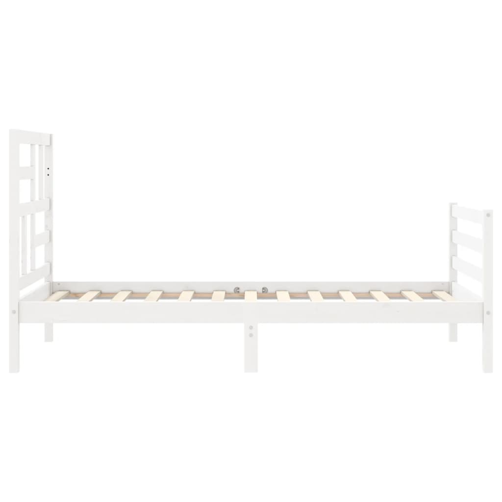 vidaXL Cadre de lit sans matelas blanc 90x200 cm bois massif