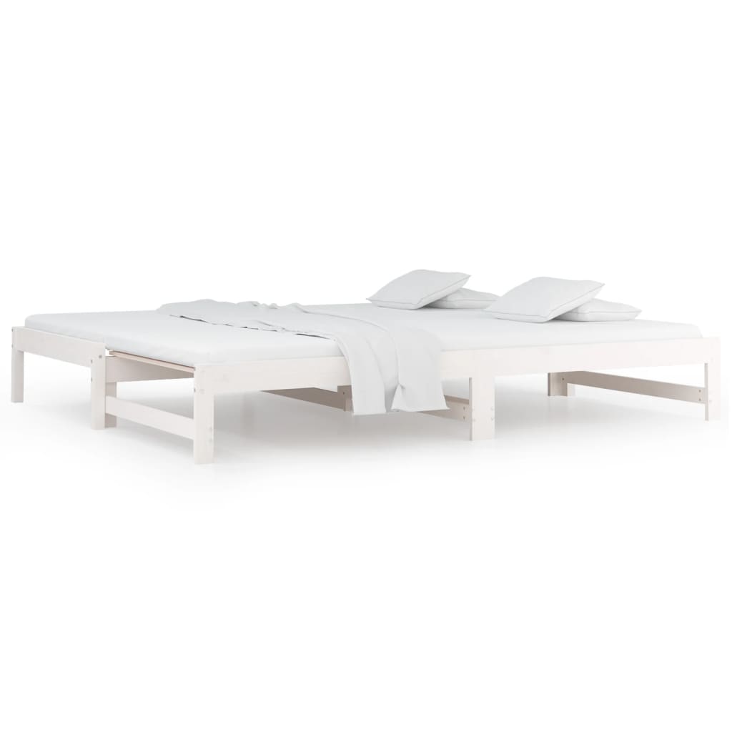 vidaXL Lit coulissant sans matelas blanc 2x(90x190) cm