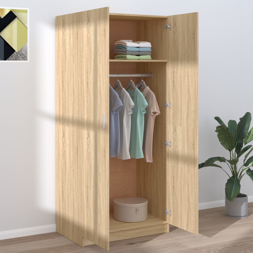 vidaXL Garde-robe Chêne sonoma 80x52x180 cm Bois d’ingénierie