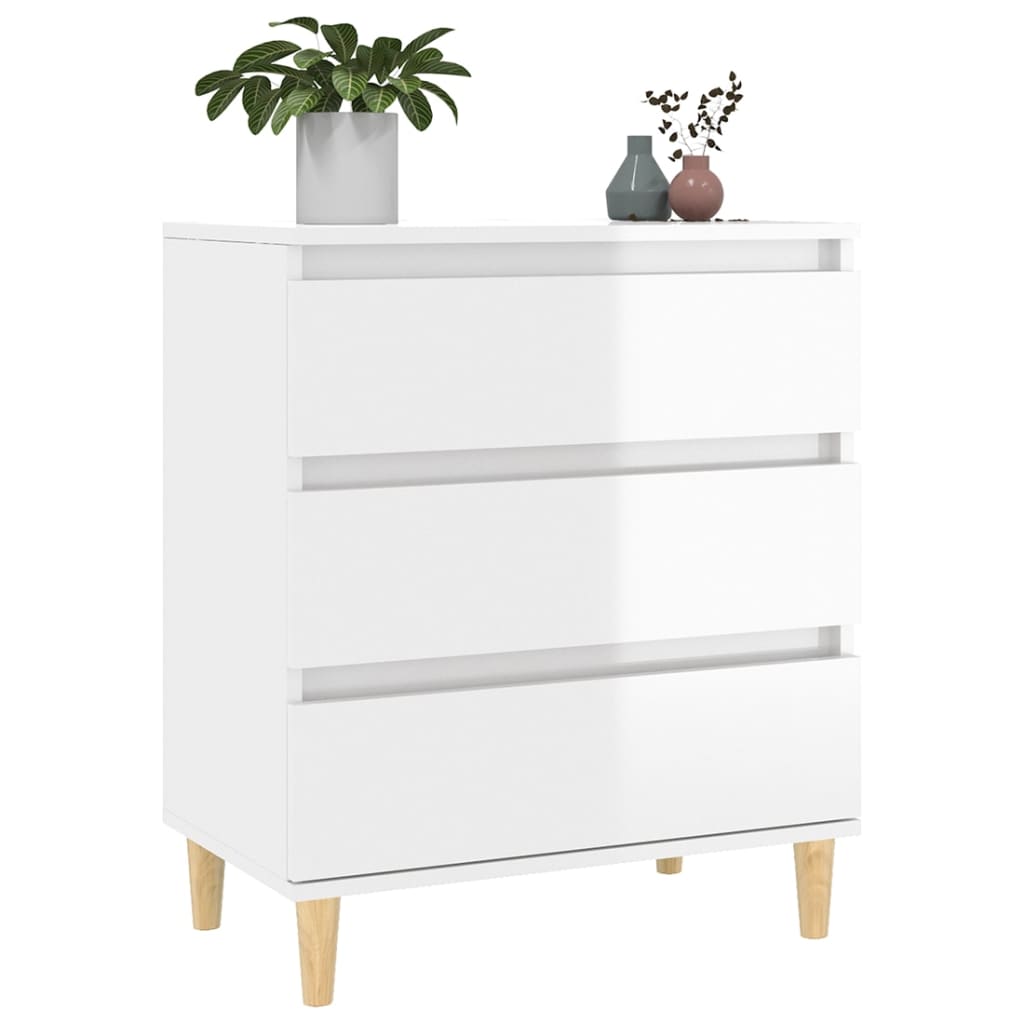 vidaXL Buffet Blanc brillant 60x35x70 cm Bois d'ingénierie