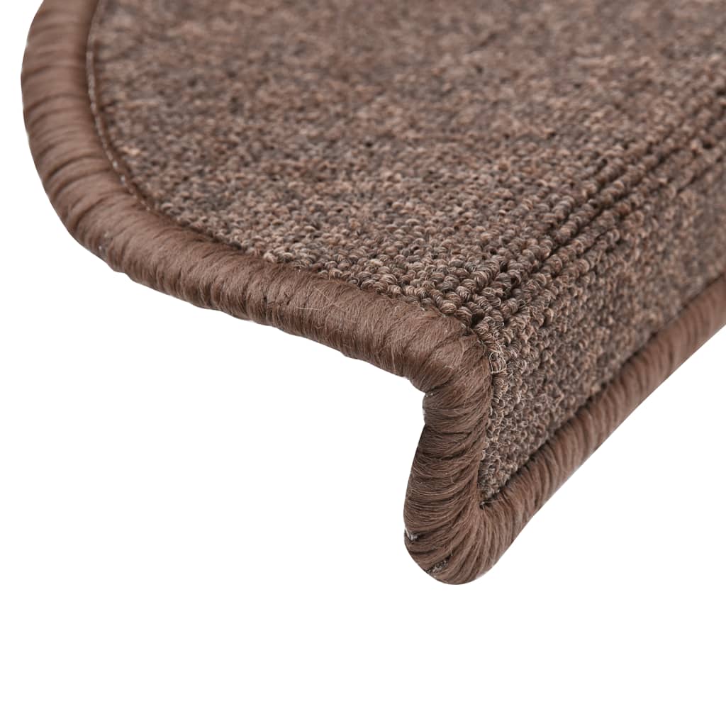 vidaXL Tapis d'escalier 10 pcs 56x17x3 cm Marron café