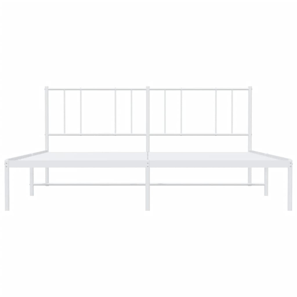 vidaXL Cadre de lit métal sans matelas et tête de lit blanc 183x213 cm