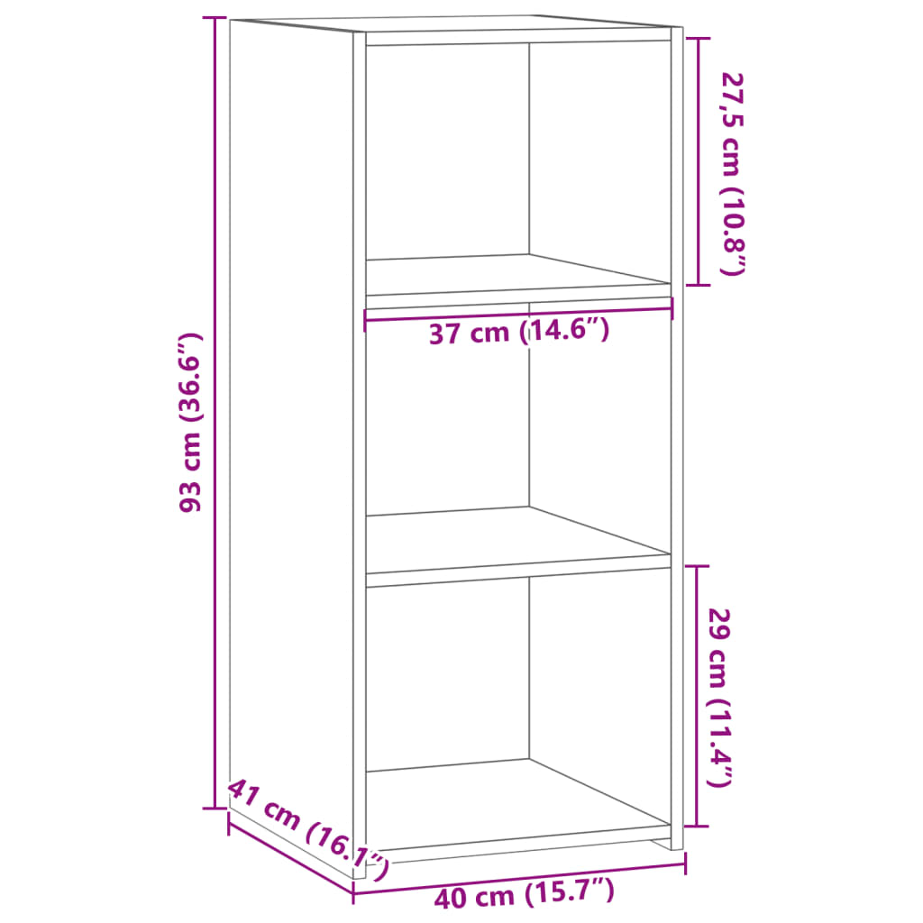 vidaXL Buffet chêne fumé 40x41x93 cm bois d'ingénierie