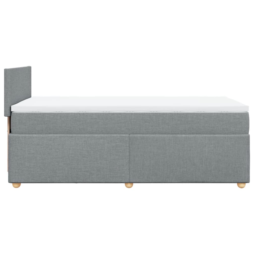 vidaXL Sommier à lattes de lit avec matelas Gris clair 90x200 cm Tissu