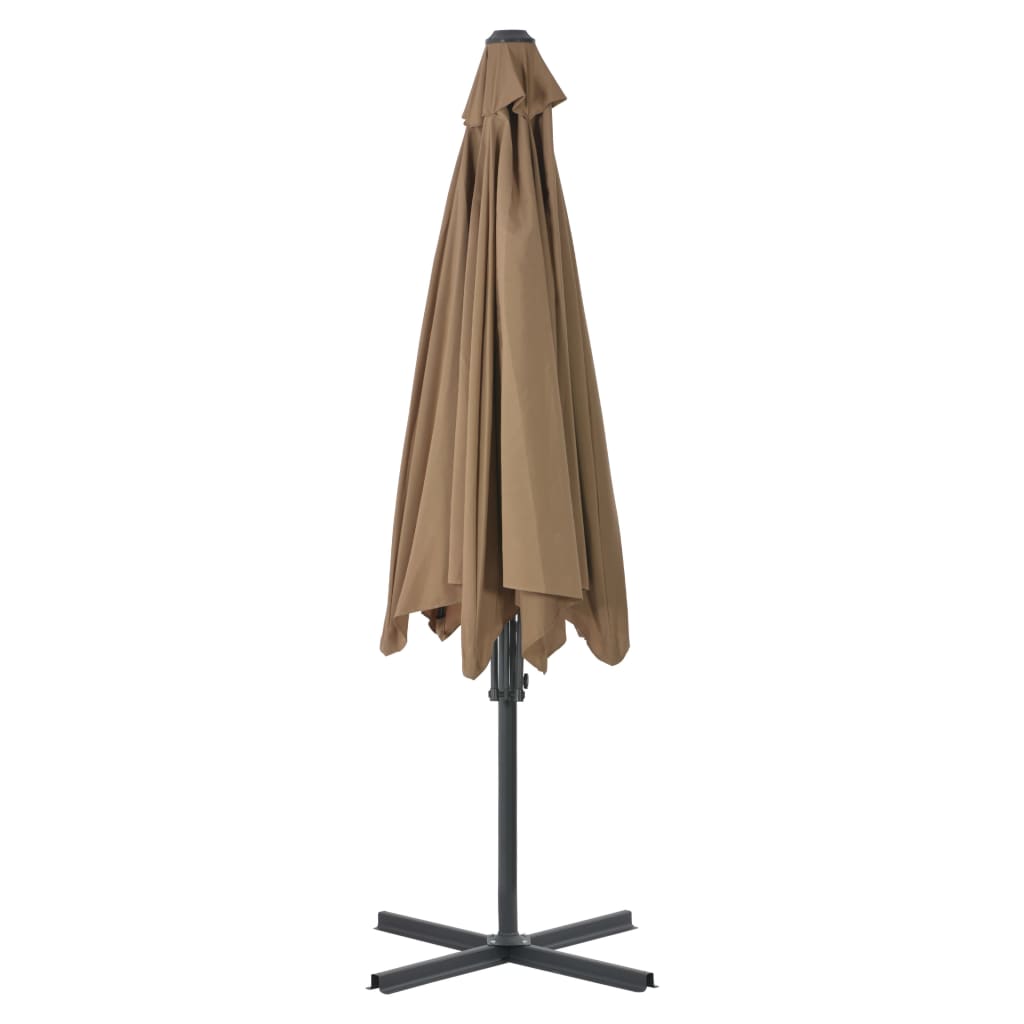 vidaXL Parasol d'extérieur avec mât en acier 300 cm Taupe