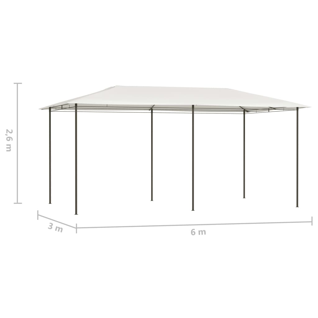 vidaXL Belvédère 2,98x5,3x2,59 m Crème 160 g/m²