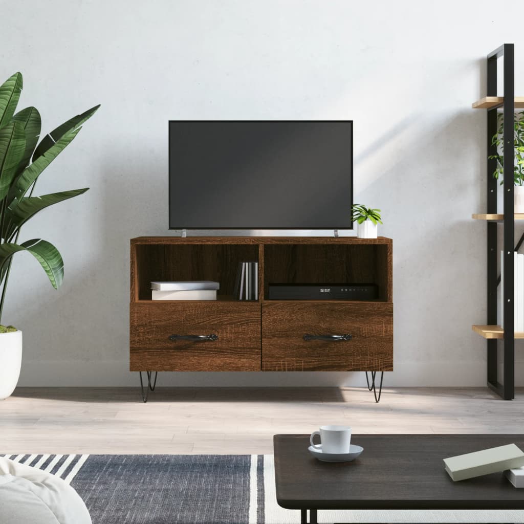 vidaXL Meuble TV Chêne marron 80x36x50 cm Bois d'ingénierie