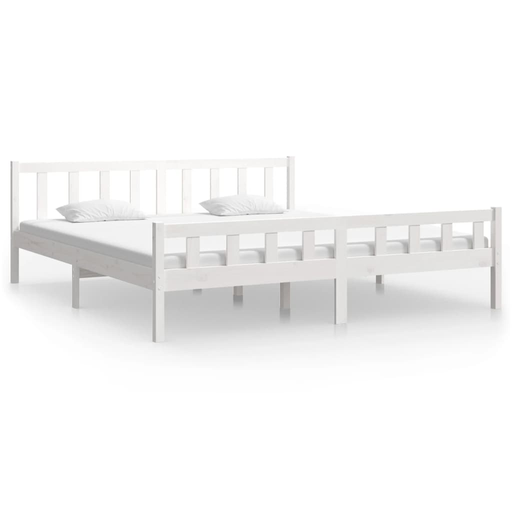 vidaXL Cadre de lit sans matelas blanc bois massif 160x200 cm