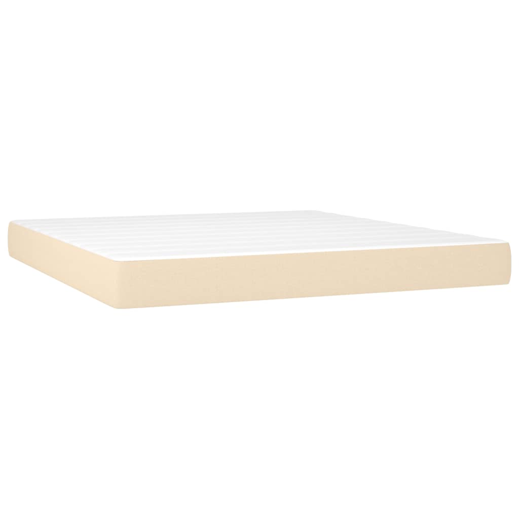 vidaXL Sommier à lattes de lit avec matelas Crème 180x200 cm Tissu