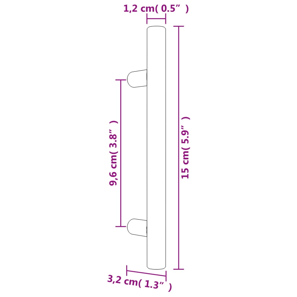 vidaXL Poignées d'armoire 10 pcs doré 96 mm acier inoxydable