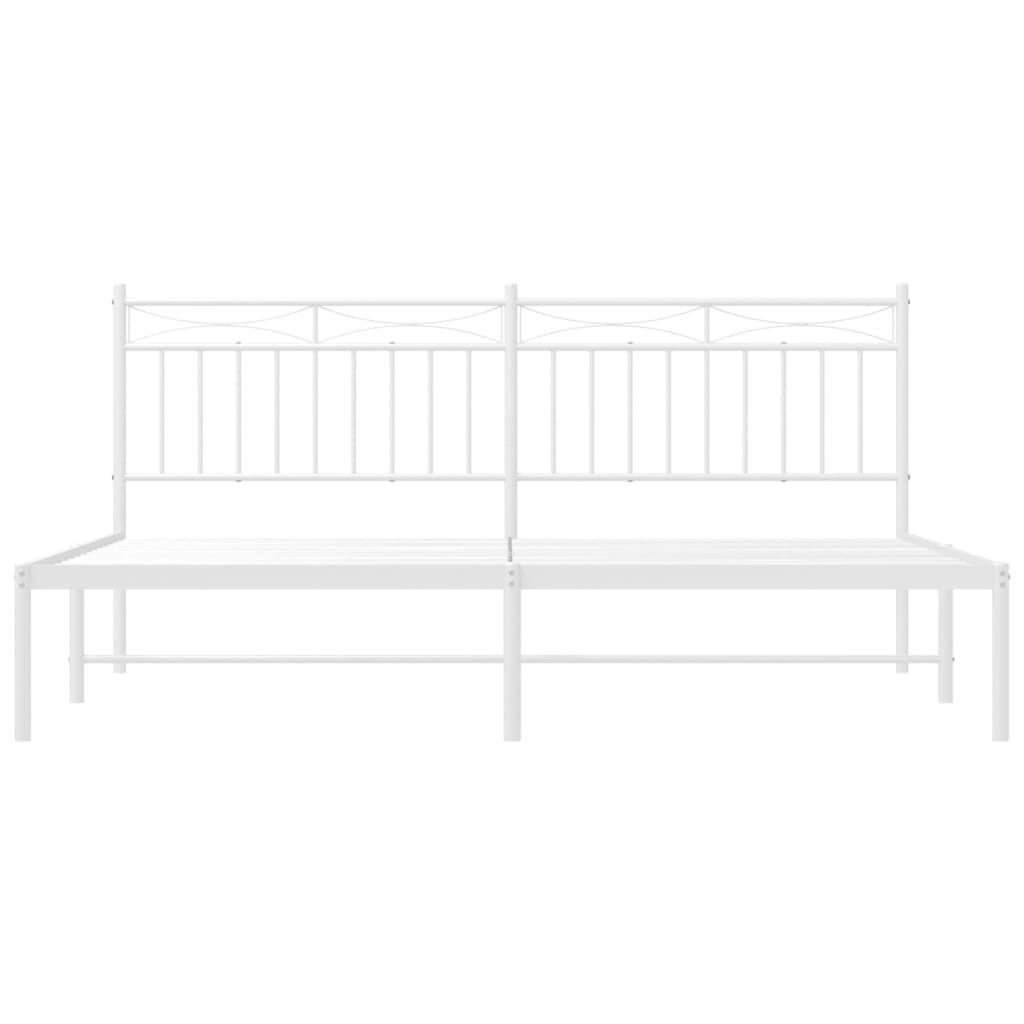 vidaXL Cadre de lit métal sans matelas et tête de lit blanc 183x213 cm