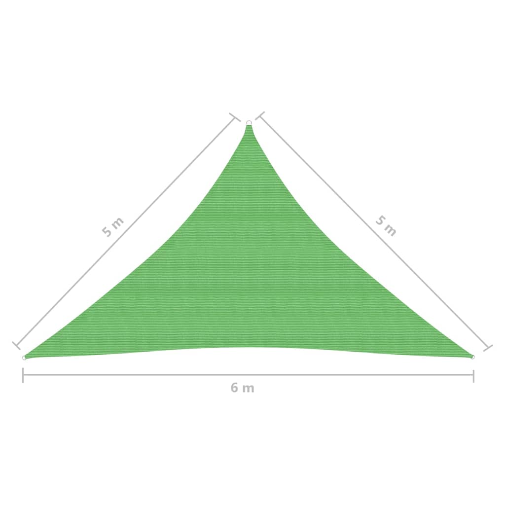 vidaXL Voile d'ombrage 160 g/m² Vert clair 5x5x6 m PEHD