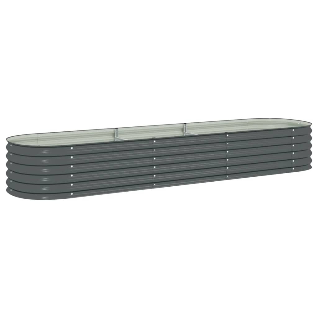 vidaXL Lit surélevé de jardin 320x80x44 cm Acier galvanisé Gris