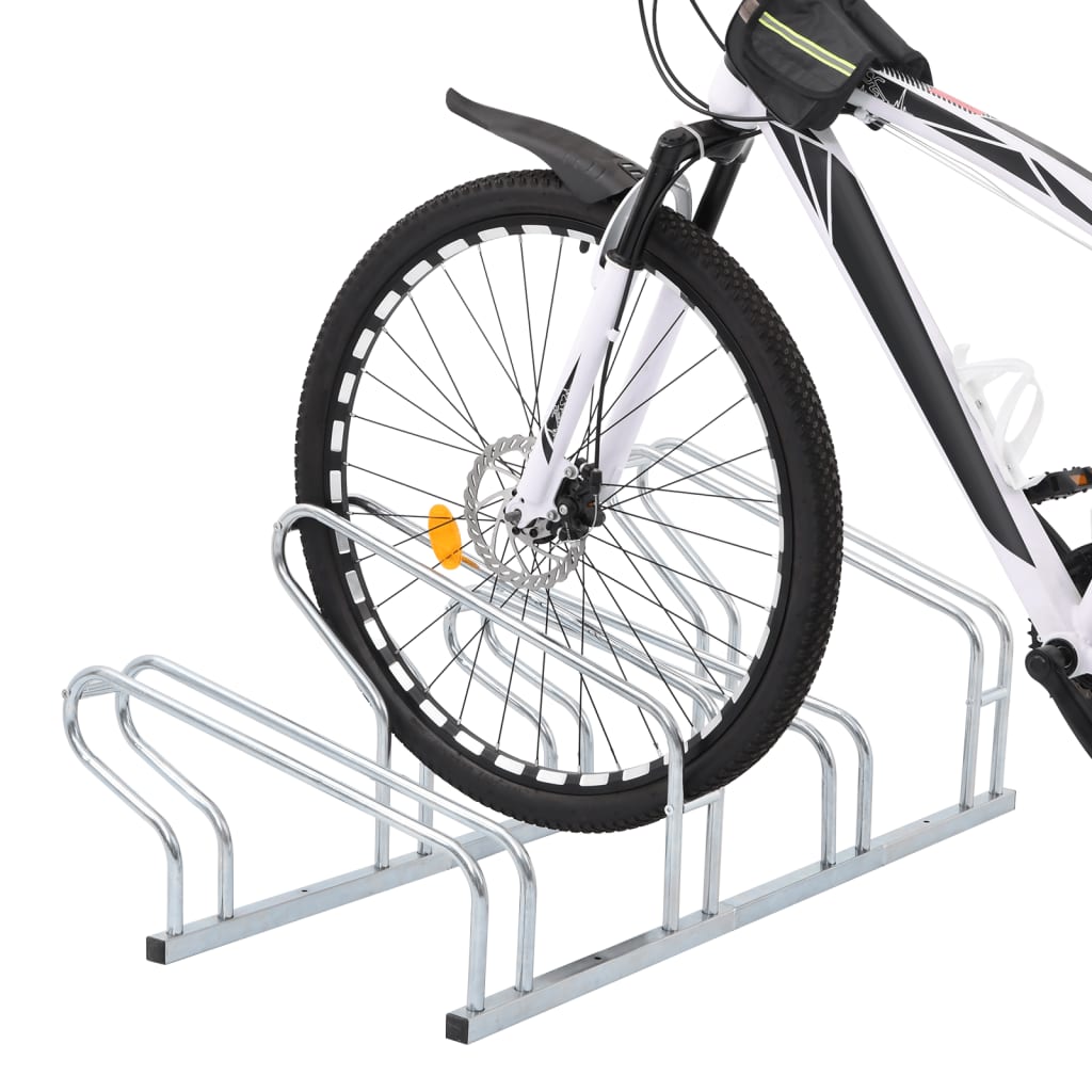 vidaXL Support de vélo au sol autoportant pour 4 vélos acier galvanisé