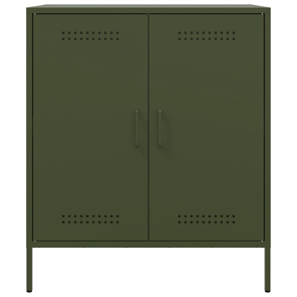 vidaXL Buffet vert olive 68x39x79 cm acier