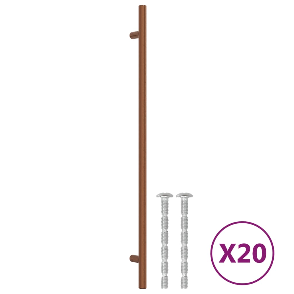 vidaXL Poignées d'armoire 20 pcs bronze 320 mm acier inoxydable