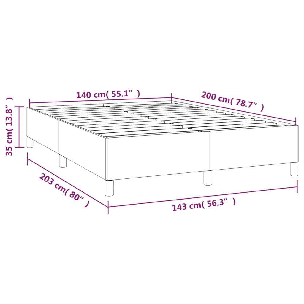 vidaXL Cadre de lit sans matelas noir 140x200 cm similicuir