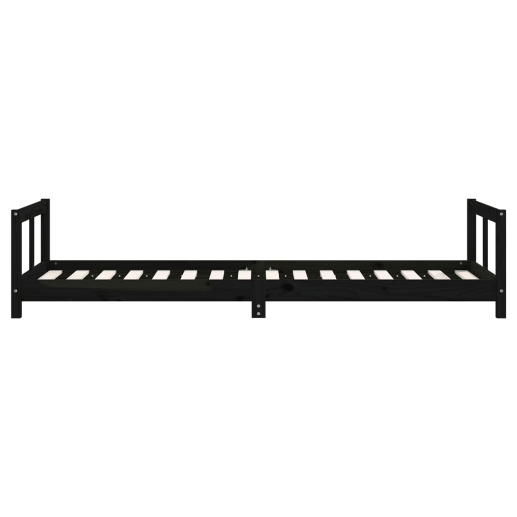 vidaXL Cadre de lit pour enfants noir 80x200 cm bois de pin massif