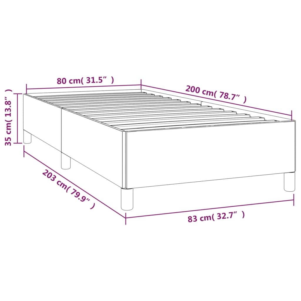 vidaXL Cadre de lit sans matelas rose 80x200 cm velours