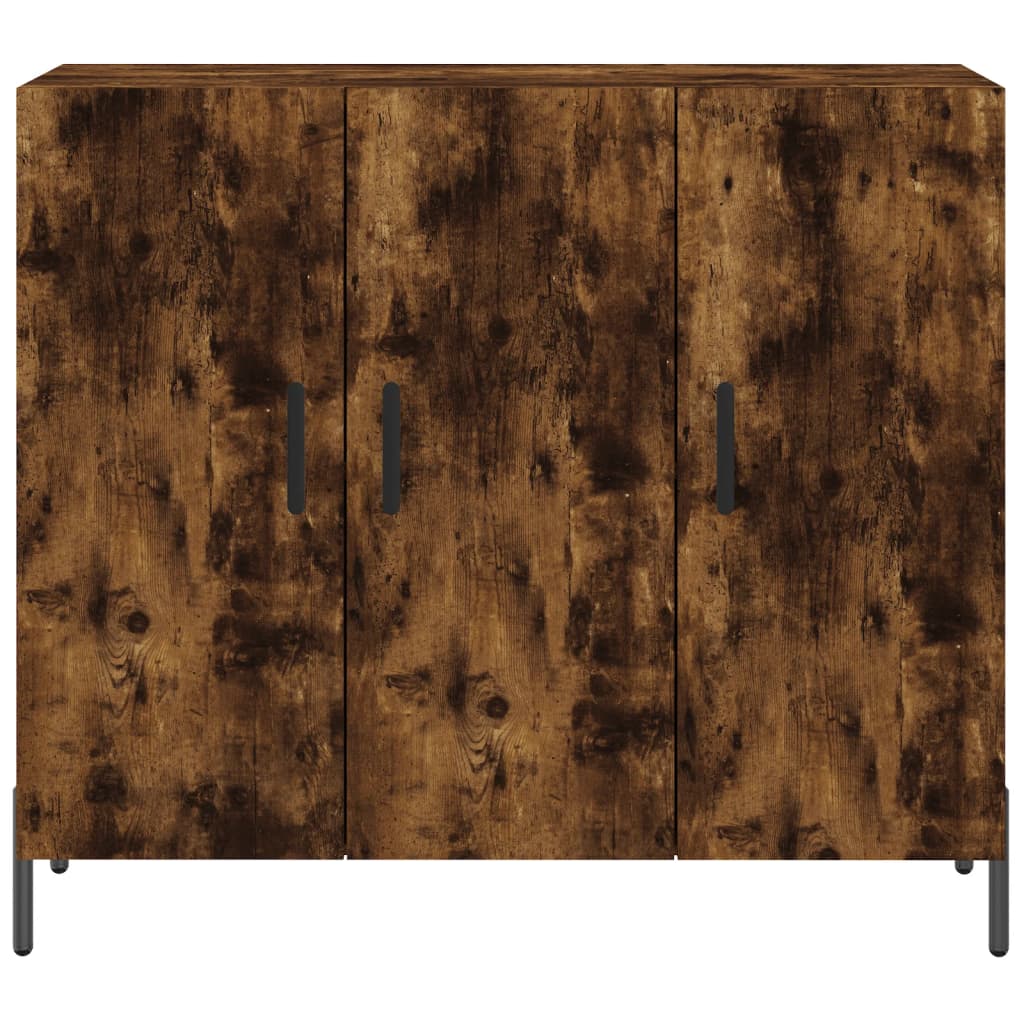 vidaXL Buffet chêne fumé 90x34x80 cm bois d'ingénierie