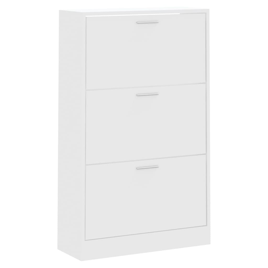 vidaXL Armoire à chaussures Blanc 63x24x103 cm Bois d'ingénierie