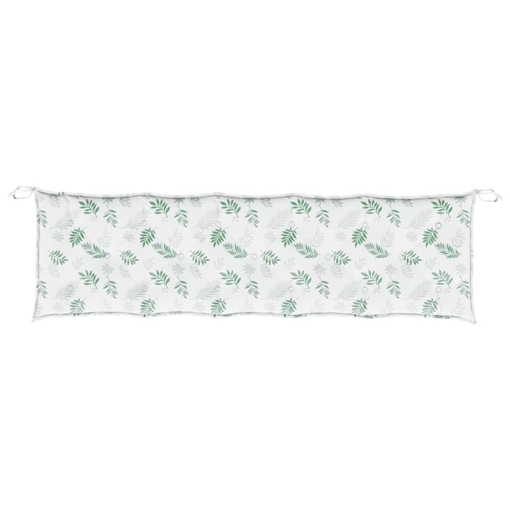 vidaXL Coussins de banc jardin lot de 2 motif de feuilles tissu Oxford