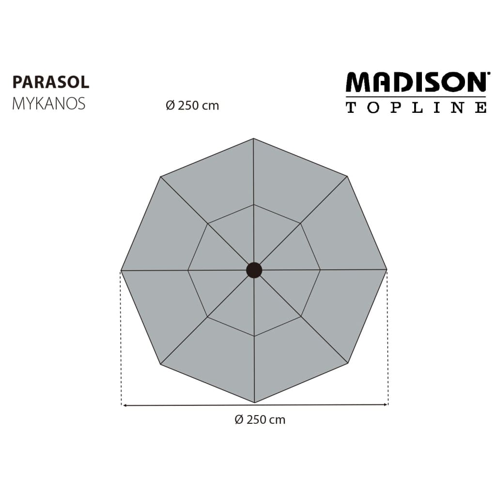 Madison Parasol de jardin Mykanos 250 cm taupe