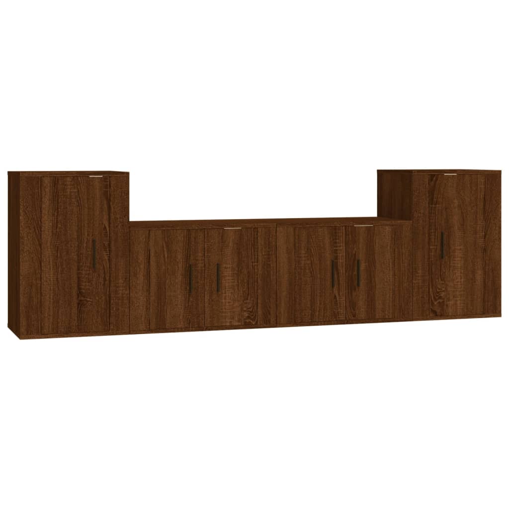 vidaXL Ensemble de meubles TV 4 pcs Chêne marron Bois d'ingénierie