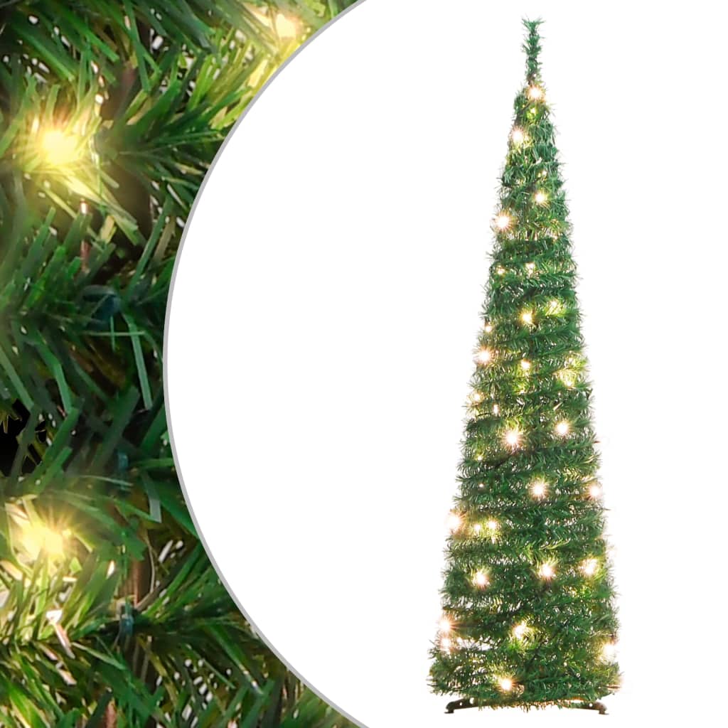 vidaXL Sapin de Noël artificiel escamotable 50 LED vert 120 cm