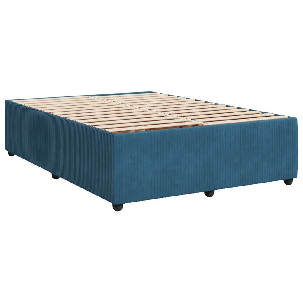 vidaXL Cadre de lit sans matelas bleu 140x190 cm velours