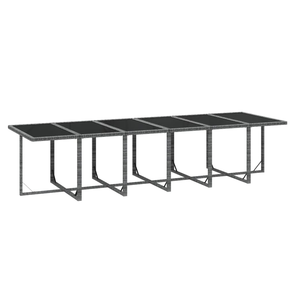 vidaXL Ensemble à dîner de jardin coussins 17 pcs Résine tressée Gris