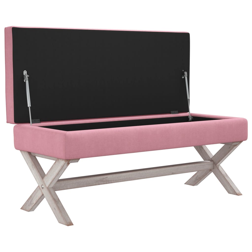 vidaXL Tabouret de rangement Rose 110x45x49 cm Velours