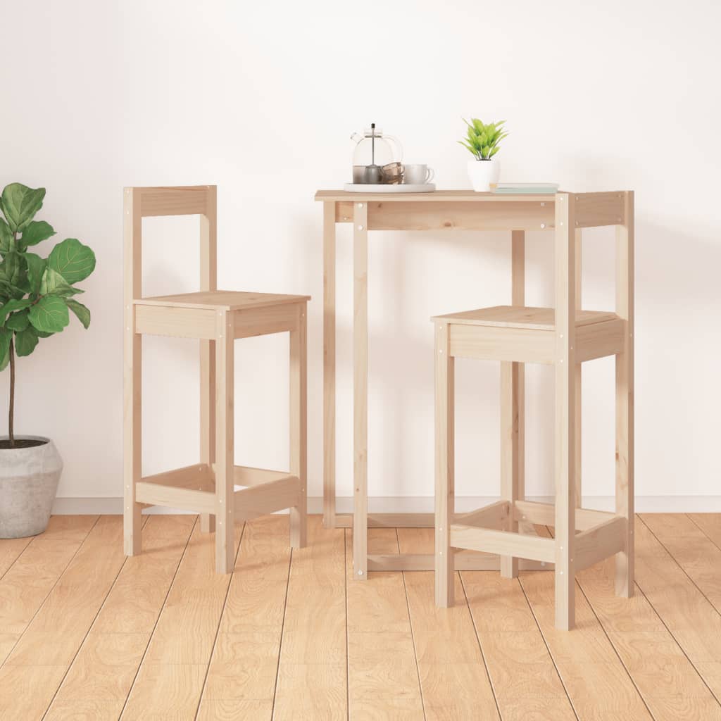 vidaXL Tabourets de bar lot de 2 40x41,5x112 cm bois massif de pin