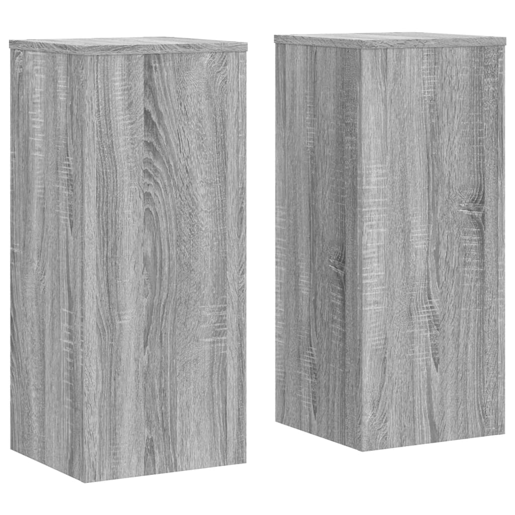 vidaXL Supports pour plantes 2 pcs sonoma gris bois d'ingénierie