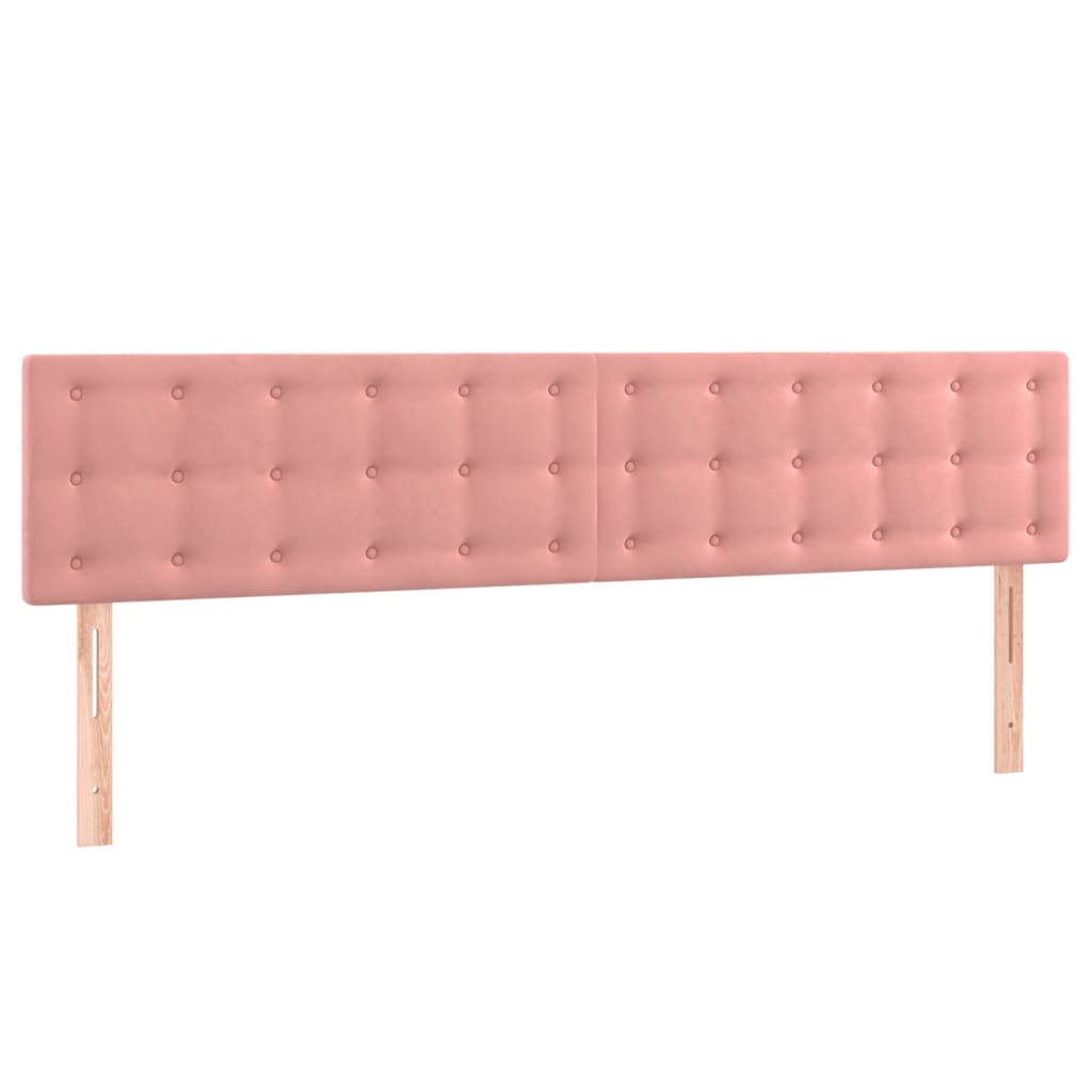 vidaXL Sommier à lattes de lit et matelas LED rose 120x190 cm velours