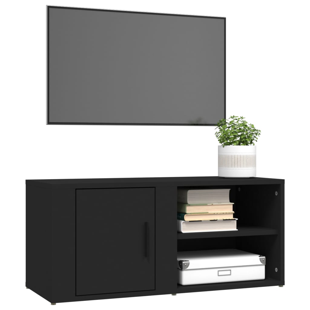 vidaXL Meubles TV 2 pcs Noir 80x31,5x36 cm Bois d'ingénierie