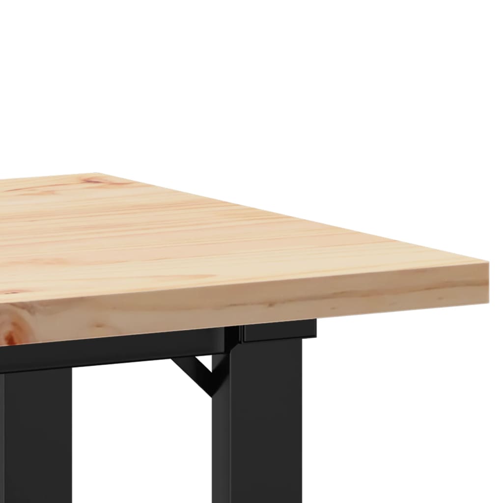 vidaXL Table à manger cadre en O 50x50x75,5cm bois de pin massif fonte