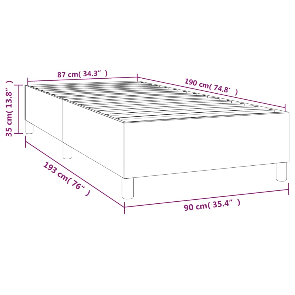 vidaXL Cadre de lit Blanc 90x190 cm Similicuir