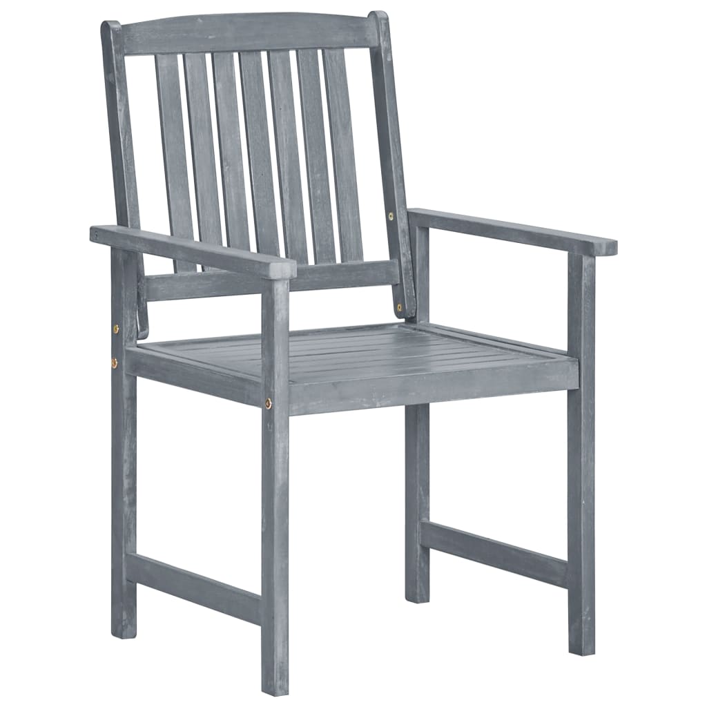 vidaXL Chaises de jardin lot de 2 Gris Bois solide d'acacia