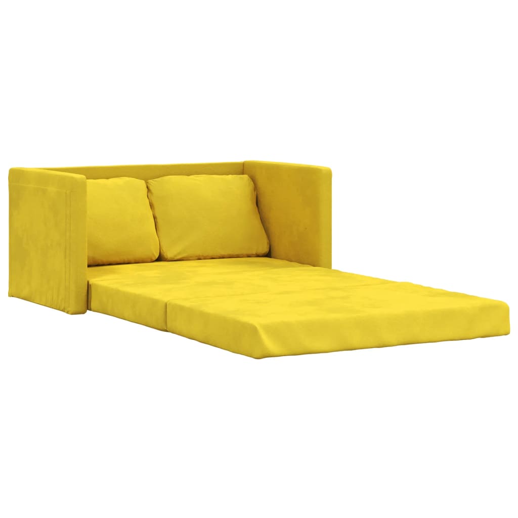 vidaXL Canapé-lit 2 en 1 jaune foncé 122x204x55 cm velours