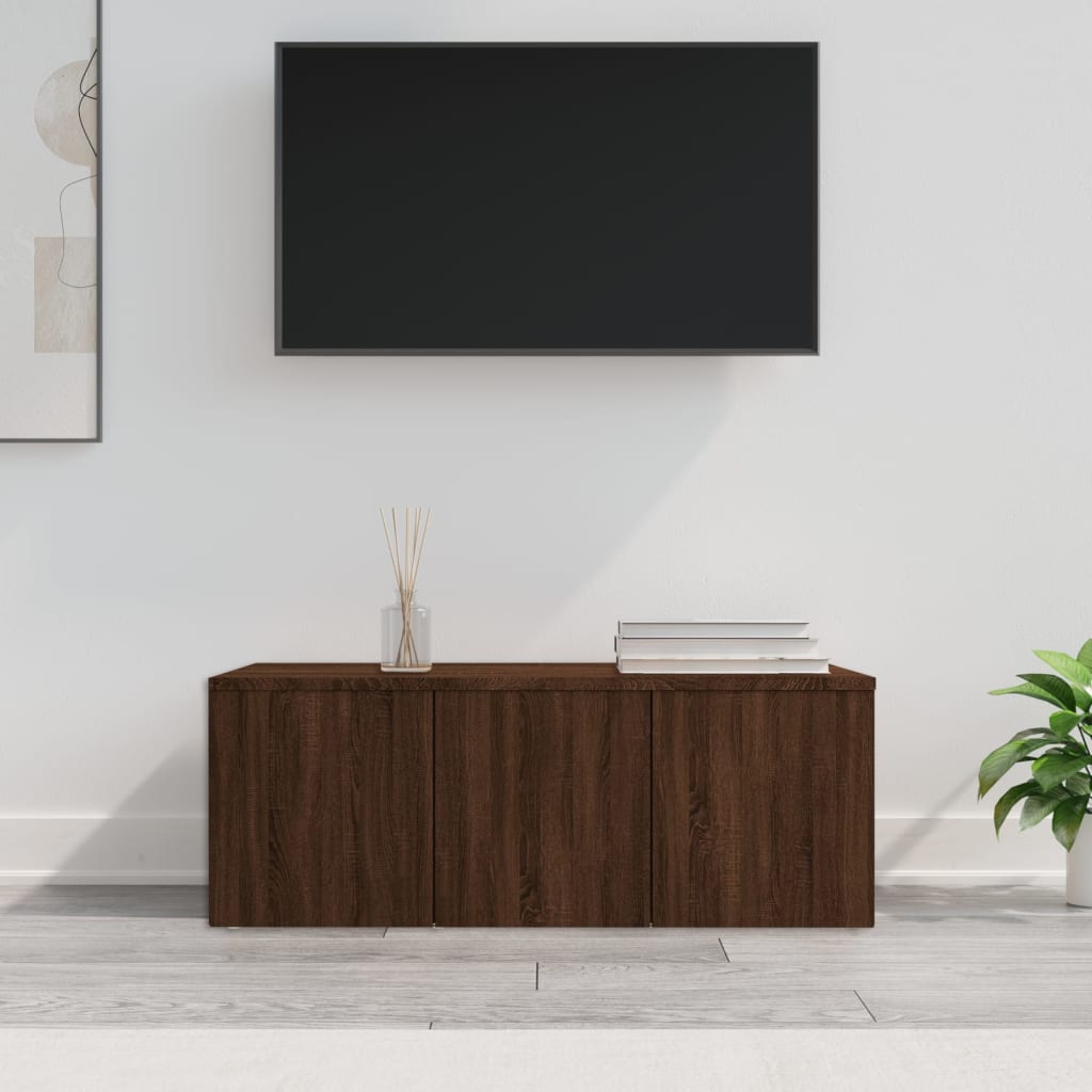 vidaXL Meuble TV Chêne marron 80x34x30 cm Bois d'ingénierie