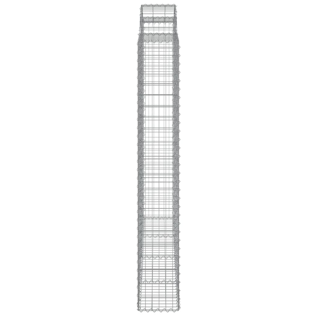 vidaXL Paniers à gabions arqués 3 pcs 200x30x200/220 cm fer galvanisé