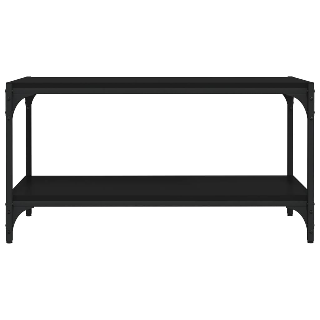 vidaXL Meuble TV Noir 80x33x41 cm Bois d'ingénierie et acier