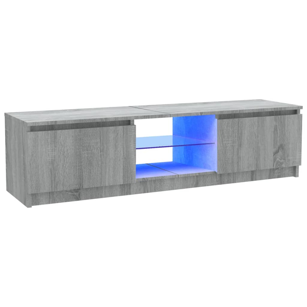 vidaXL Meuble TV avec lumières LED sonoma gris 120x30x35,5 cm