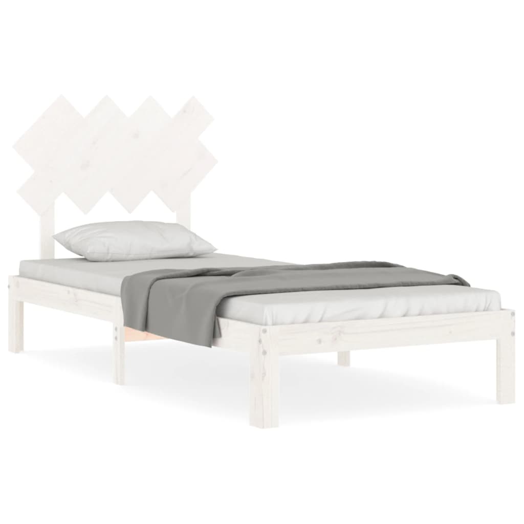 vidaXL Cadre de lit sans matelas blanc 90x200 cm bois de pin massif