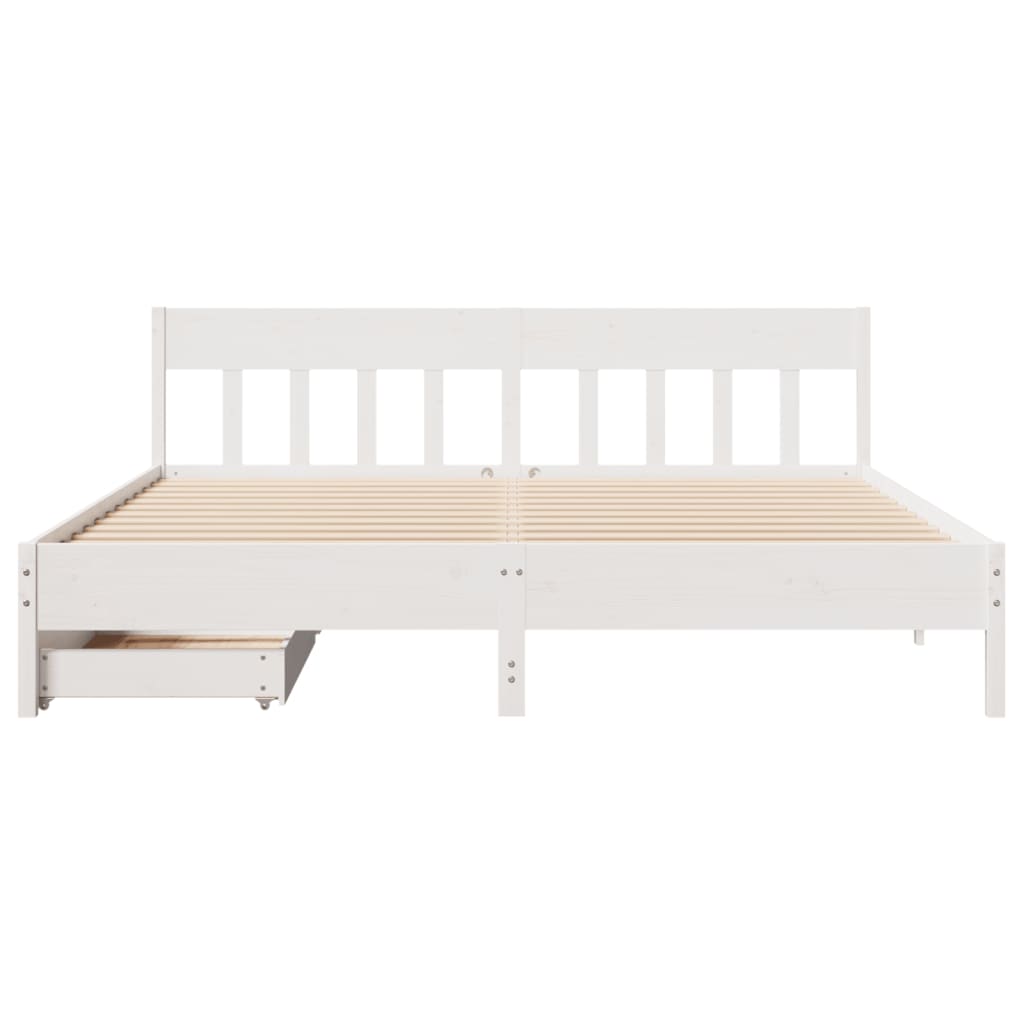 vidaXL Cadre de lit sans matelas blanc 180x200 cm bois massif de pin