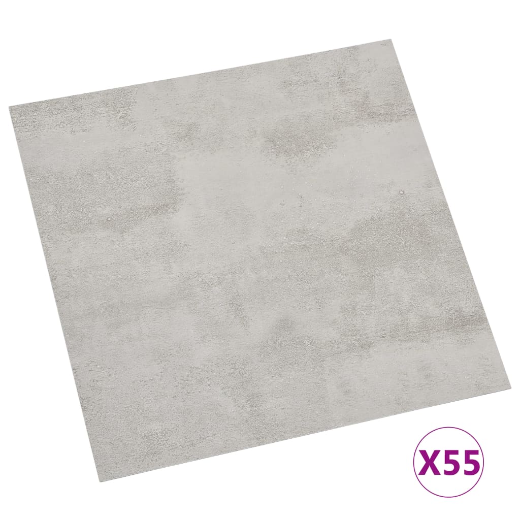 vidaXL Dalles de plancher autoadhésives 55 pcs PVC 5,11 m² gris clair