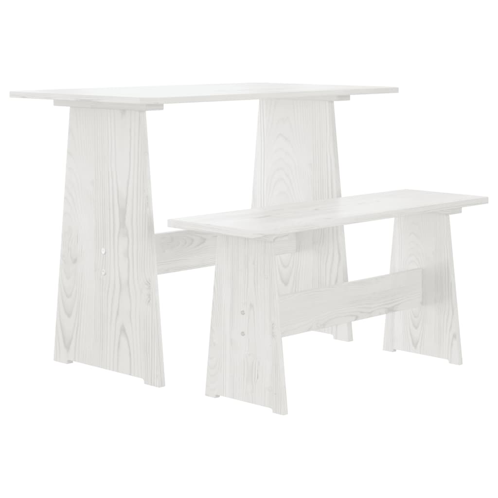 vidaXL Ensemble à manger REINE 3 pcs blanc bois de pin massif